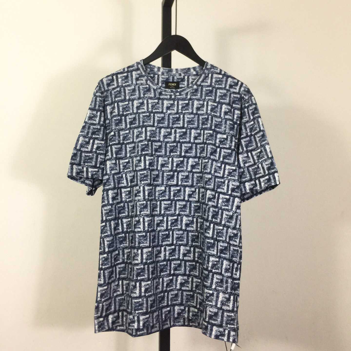 Fendi Blue FF Cotton T-shirt - everydesigner