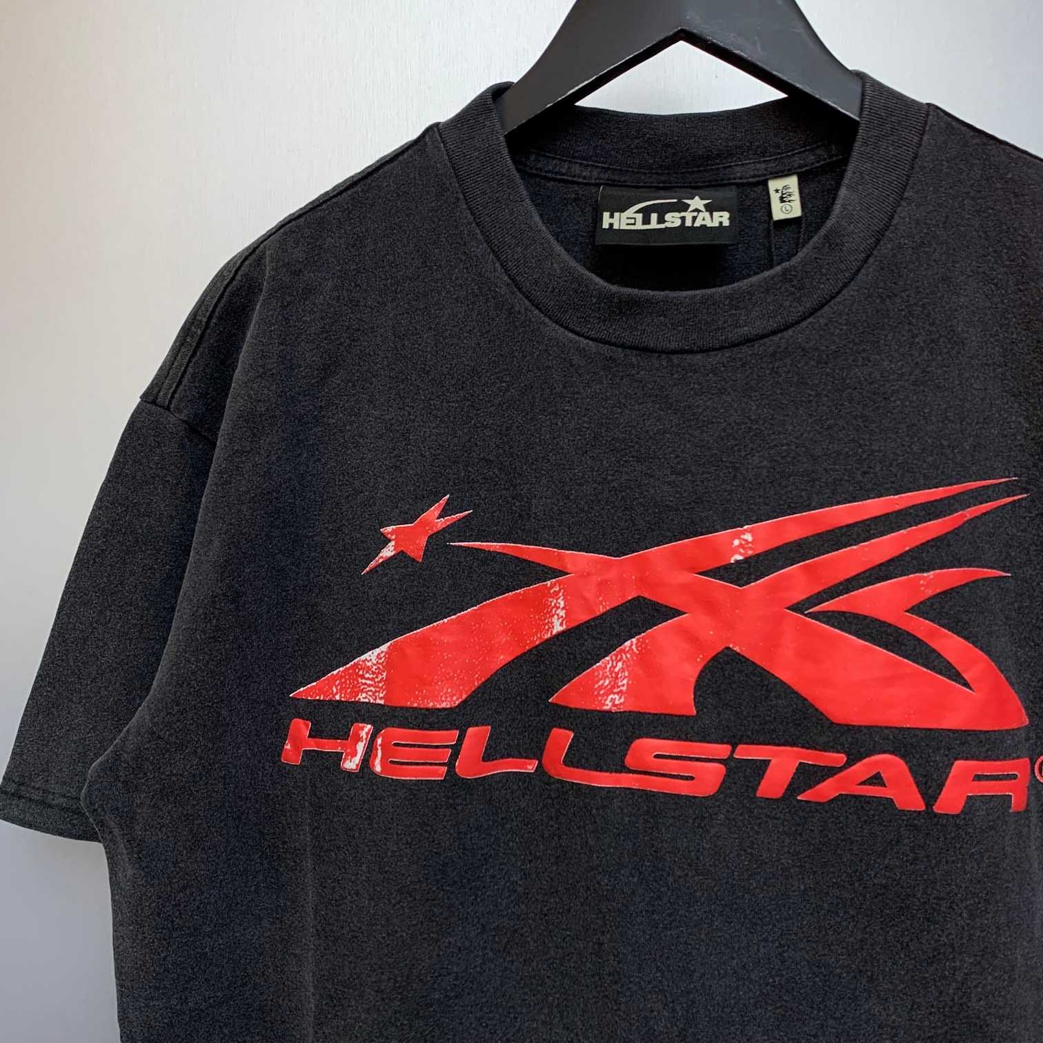 Hellstar Sport Logo Gel T-shirt In Vintage Black( - everydesigner