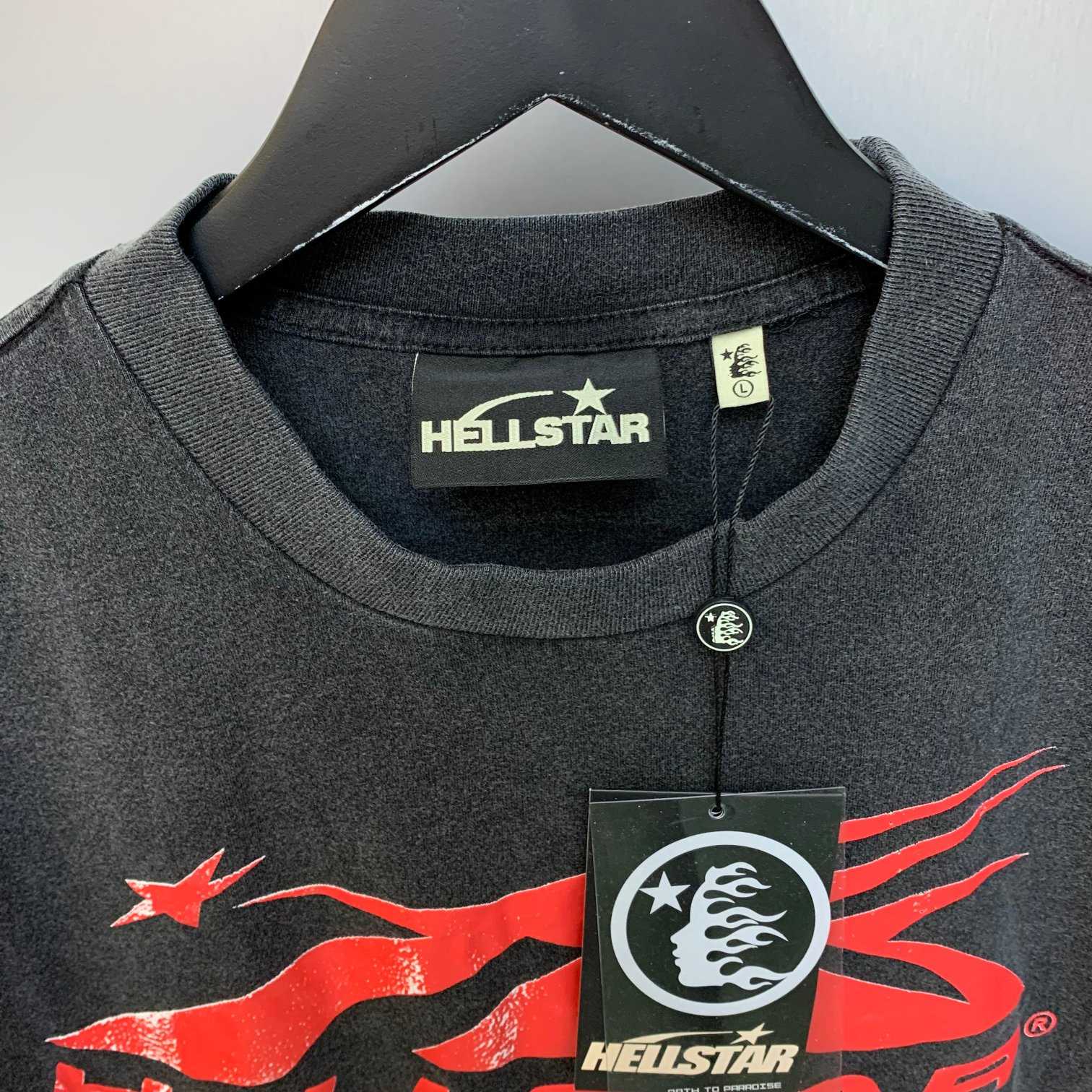 Hellstar Sport Logo Gel T-shirt In Vintage Black( - everydesigner