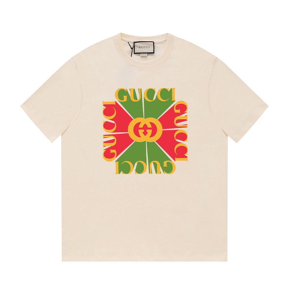 Gucci Vintage Logo Print Cotton T-shirt - everydesigner