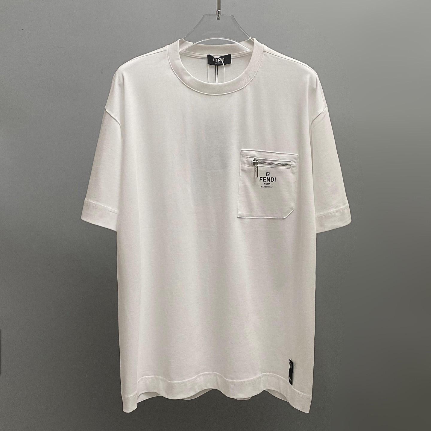 Fendi White lack Cotton T-shirt - everydesigner