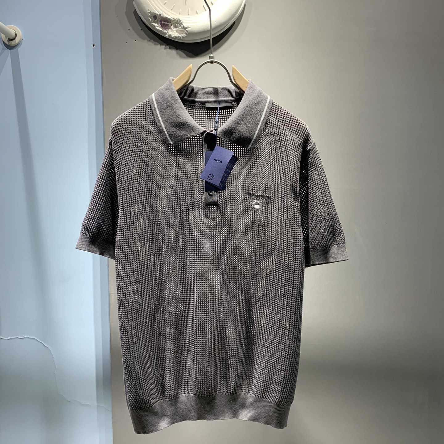 Prada Cotton And Silk Polo Shirt - everydesigner