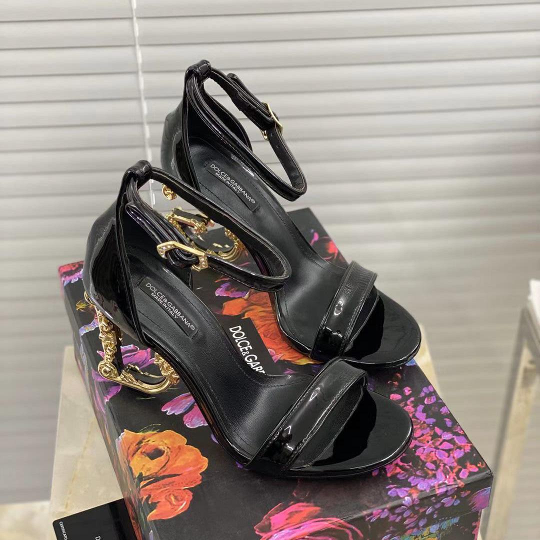 Dolce & Gabbana Women's Leather Heel Sandals - everydesigner