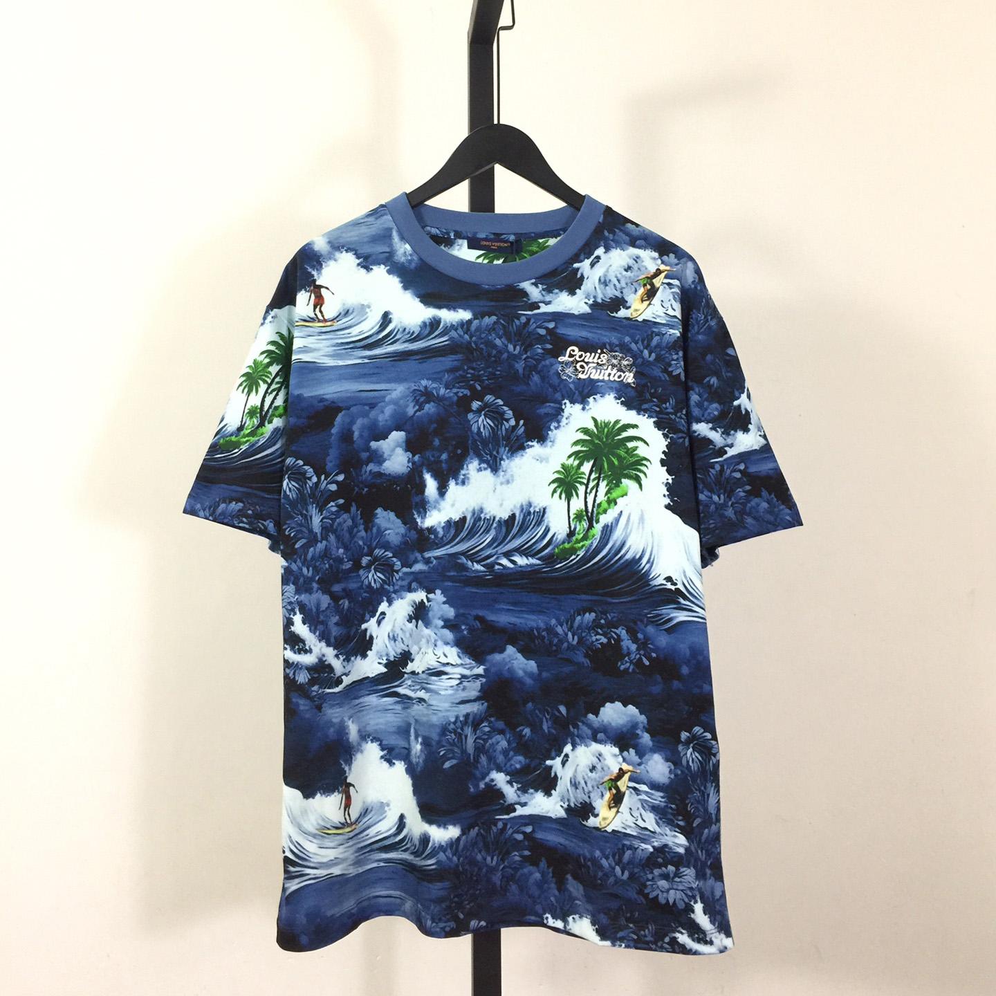 Louis Vuitton Printed Short-Sleeved Cotton T-Shirt  1AFRFL - everydesigner