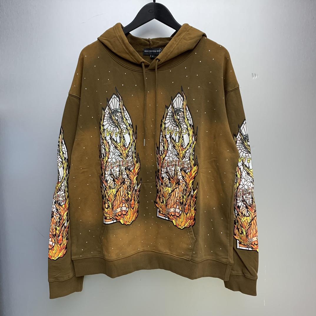 Who Decides War Flame Glass Hooded Sweatshirt - everydesigner