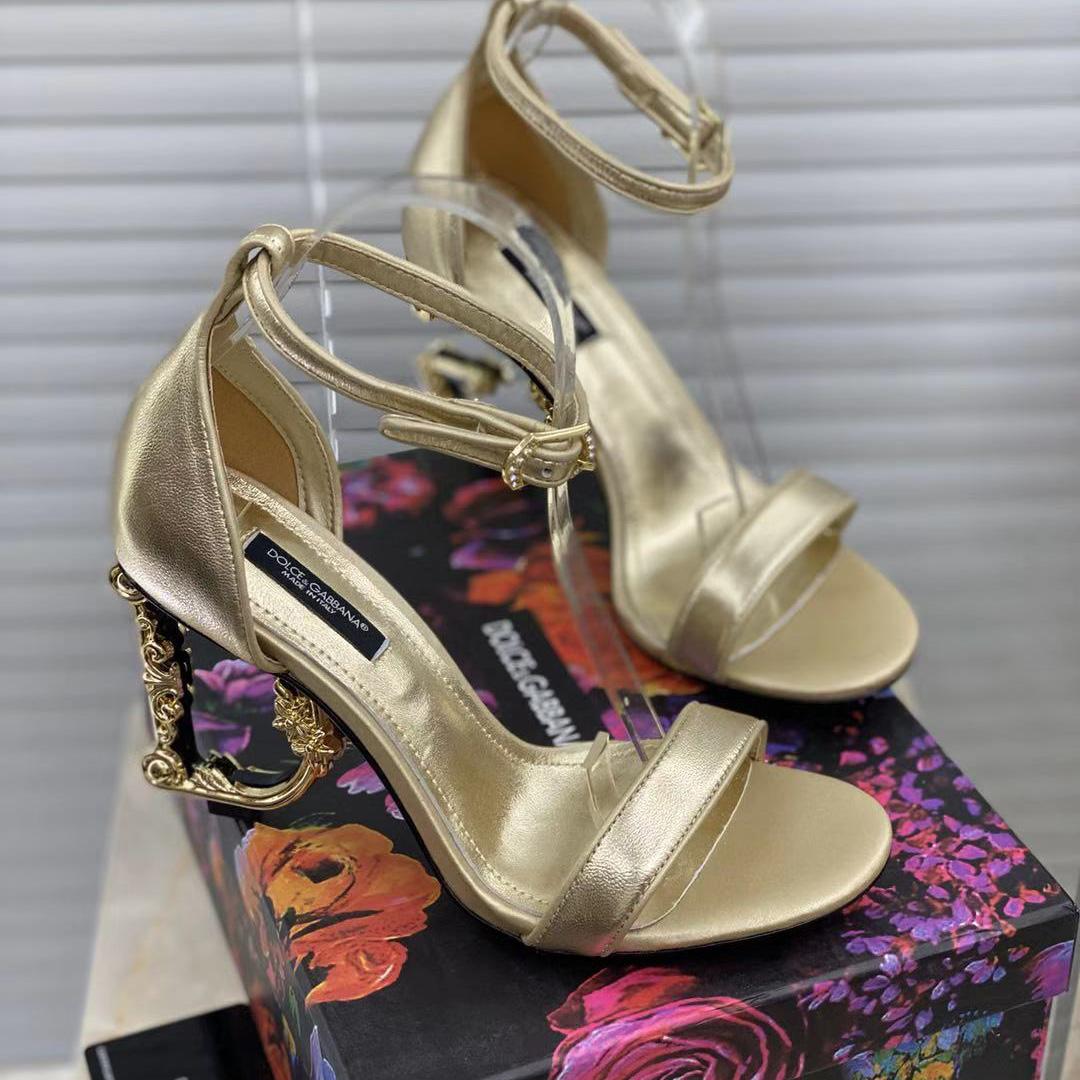 Dolce & Gabbana Keira Baroque DG Heel Sandals  90mm - everydesigner