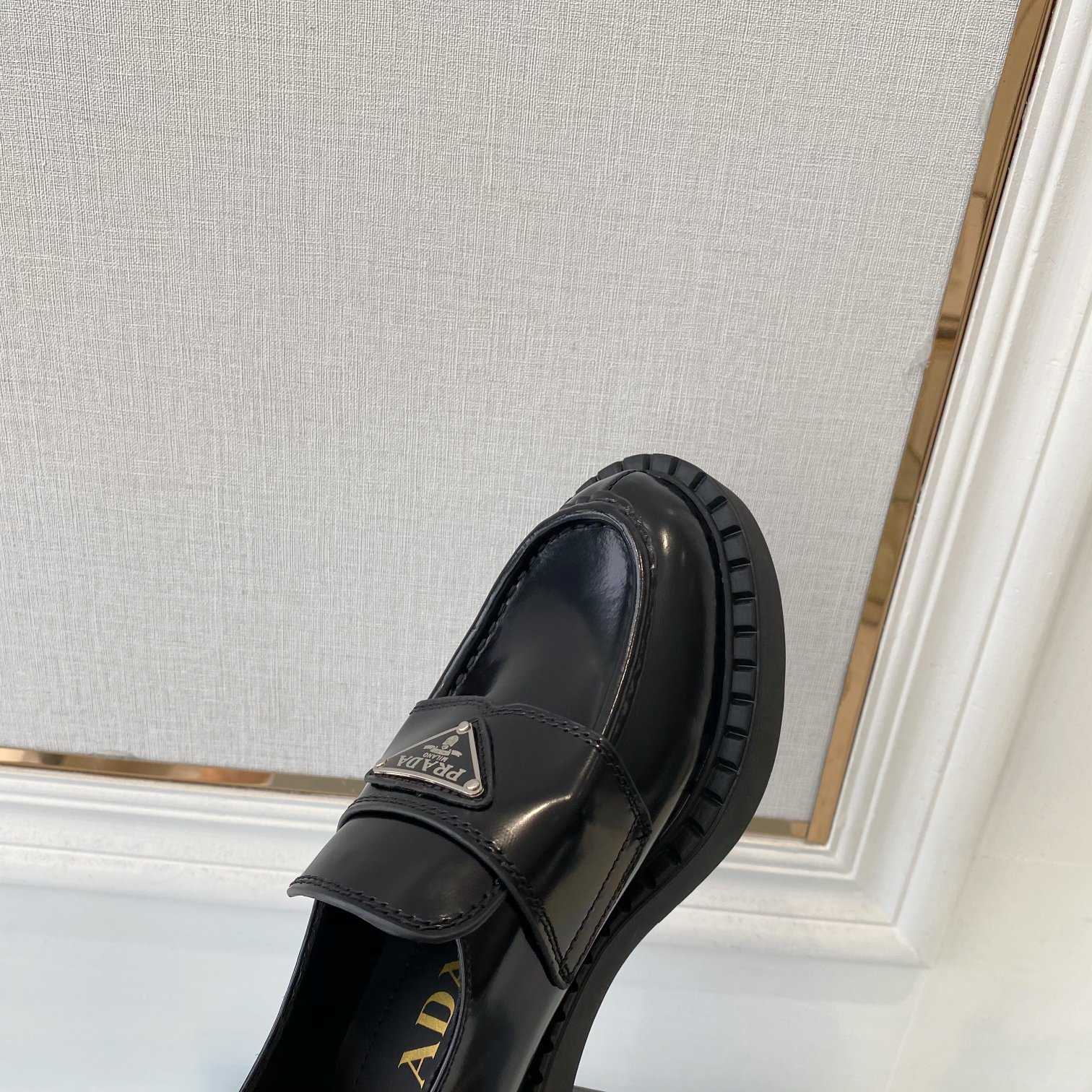 Prada Chocolate Patent Leather Loafers - everydesigner