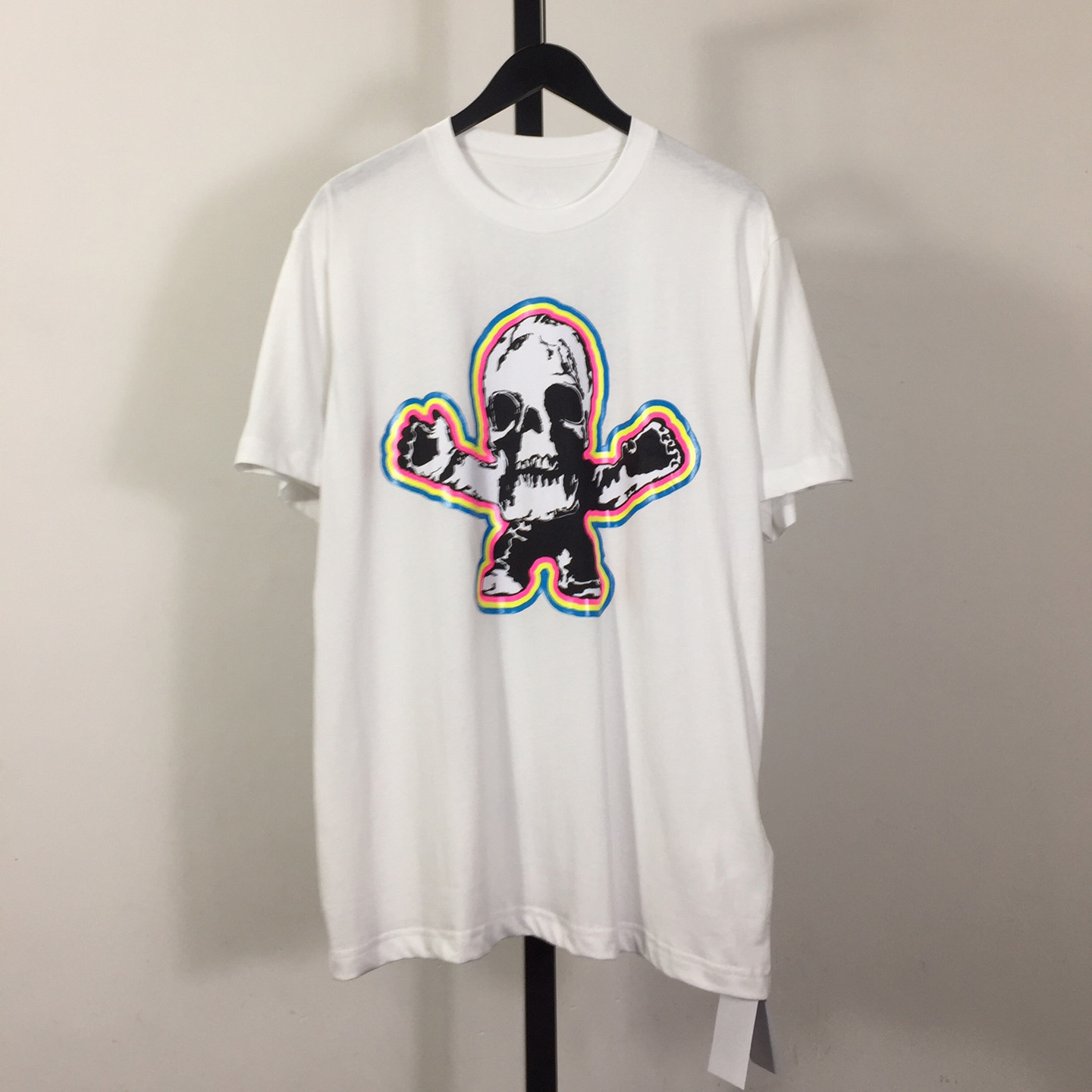 Chrome Hearts x Foti White & Rainbow Outlined Skull T-Shirt - everydesigner