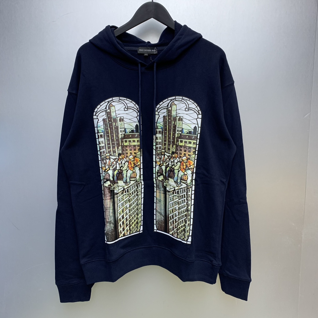 Who Decides War Diplomats Hooded Sweatshirt In Navy - everydesigner