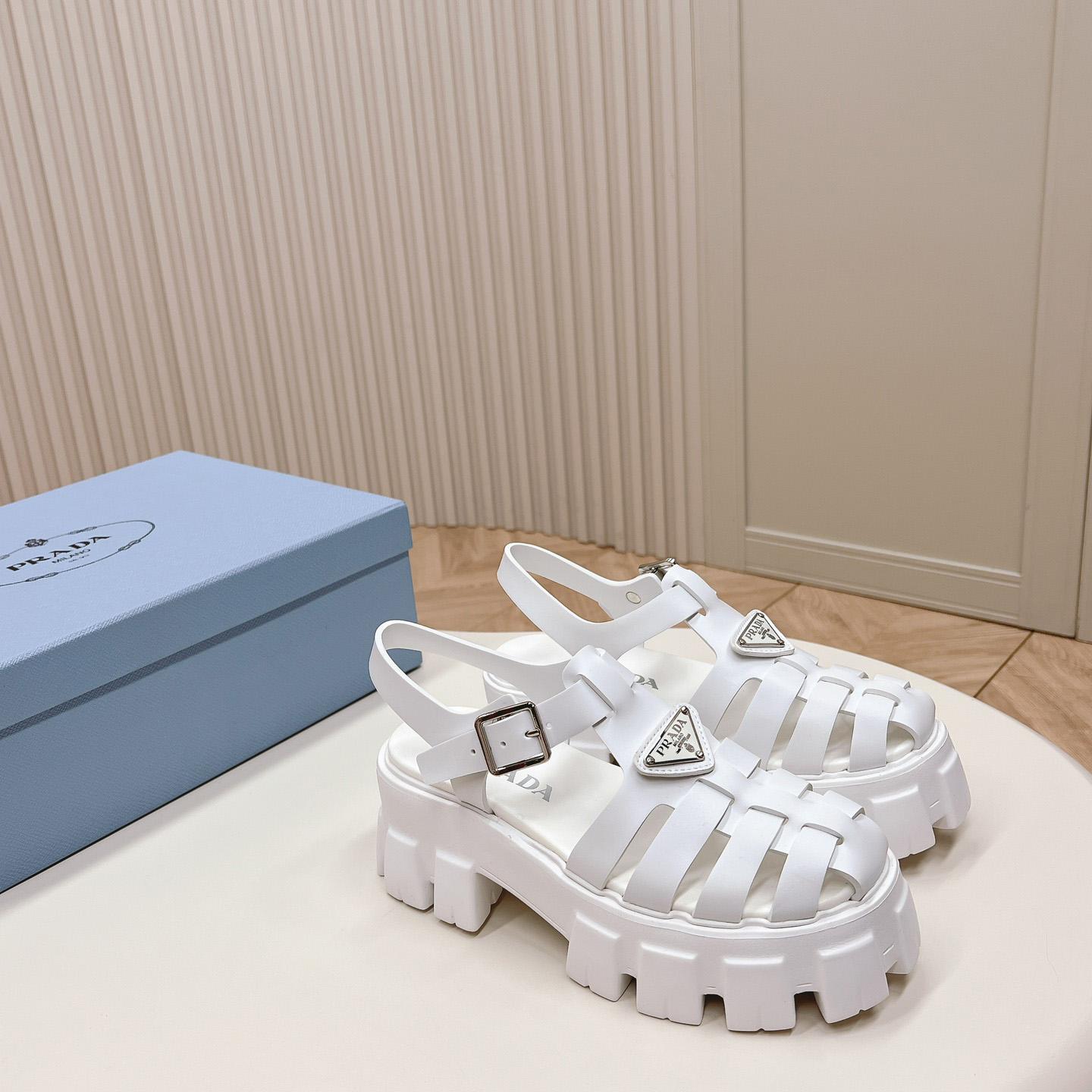 Prada Rubber Monolith Sandals - everydesigner