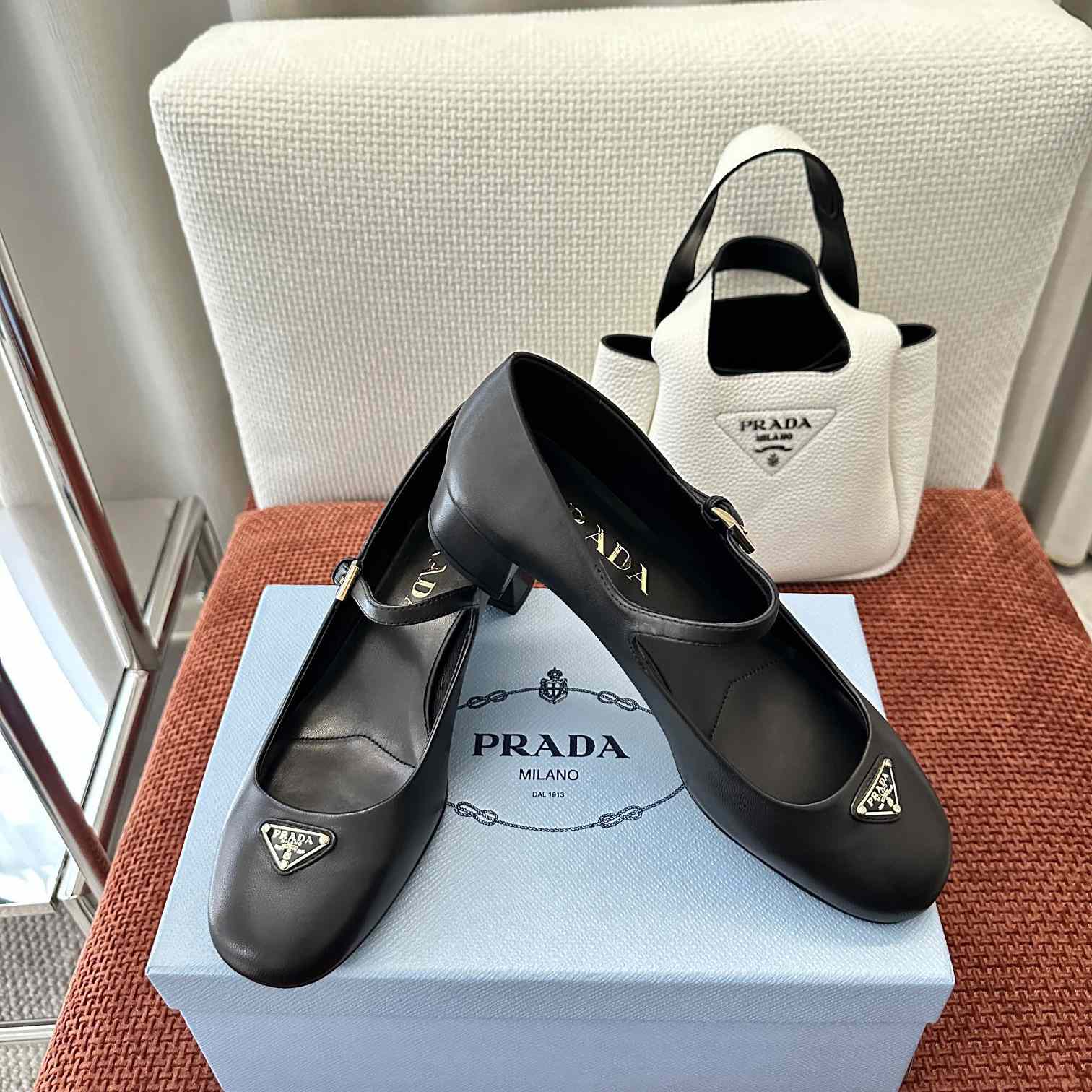 Prada Nappa Leather Mary Jane Pumps - everydesigner