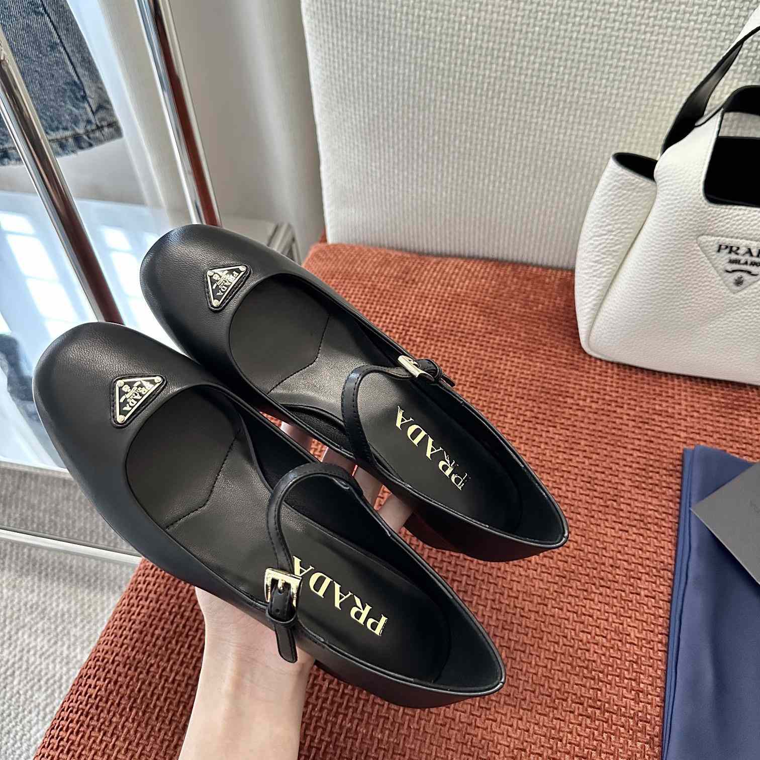 Prada Nappa Leather Mary Jane Pumps - everydesigner