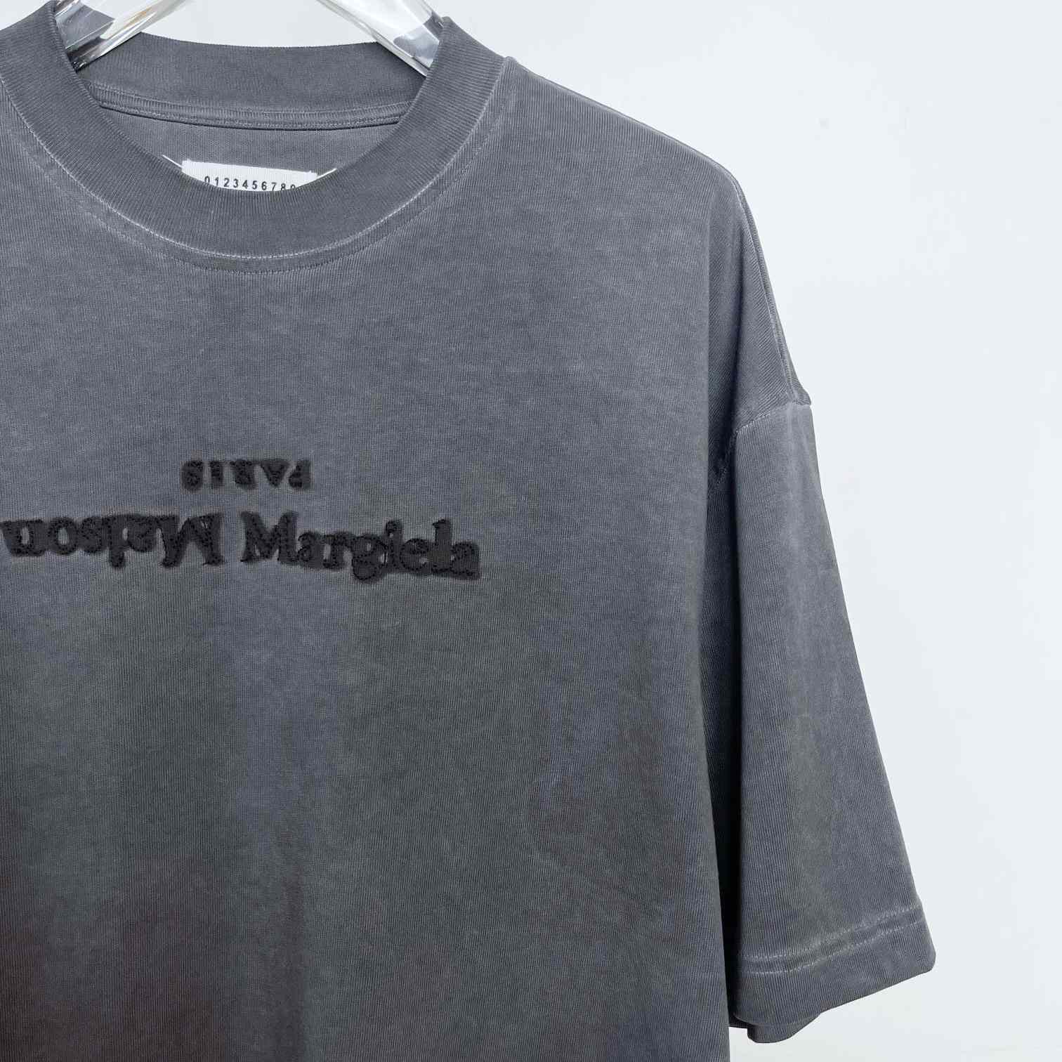 Maison Margiela Faded Logo T-Shirt In Washed Black - everydesigner