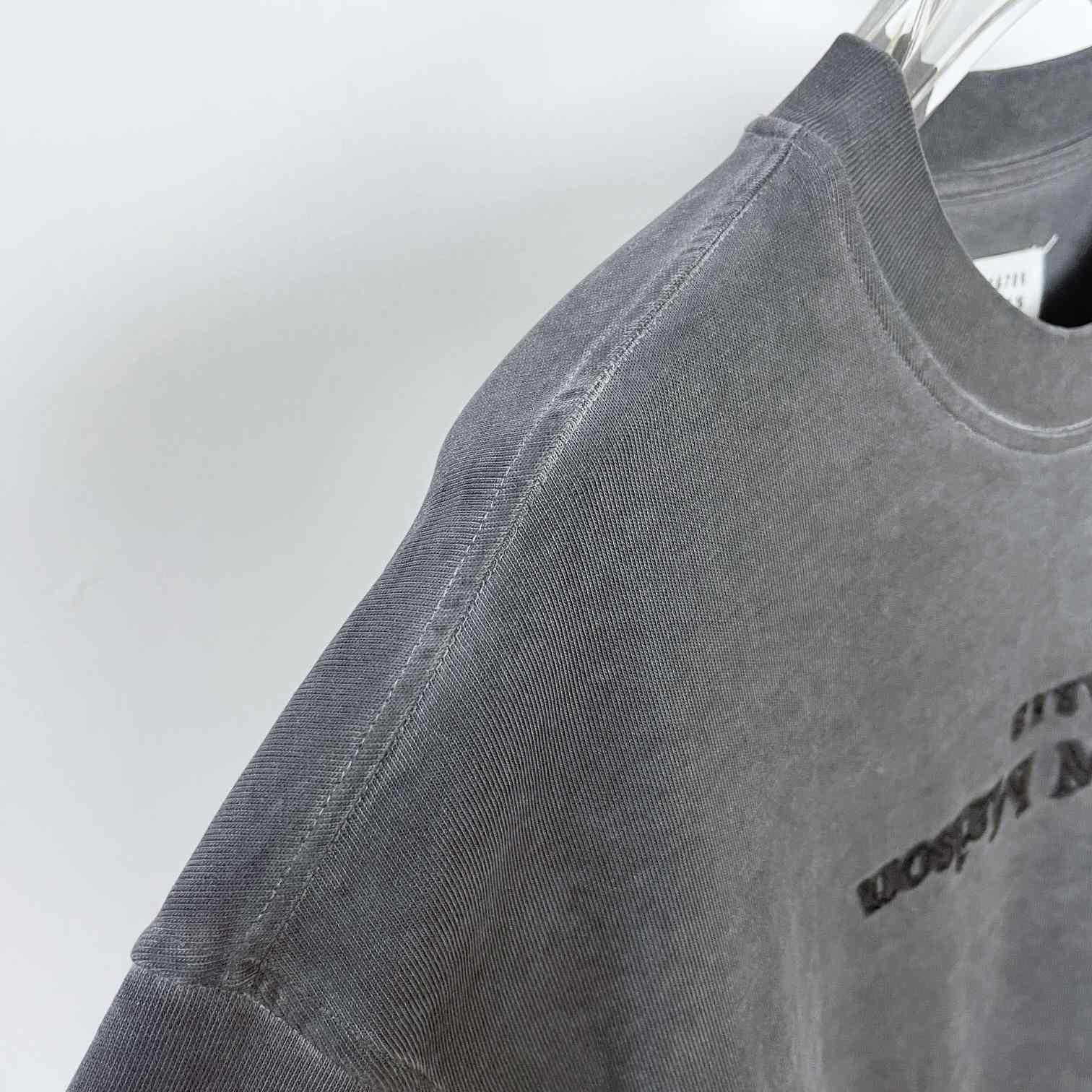 Maison Margiela Faded Logo T-Shirt In Washed Black - everydesigner