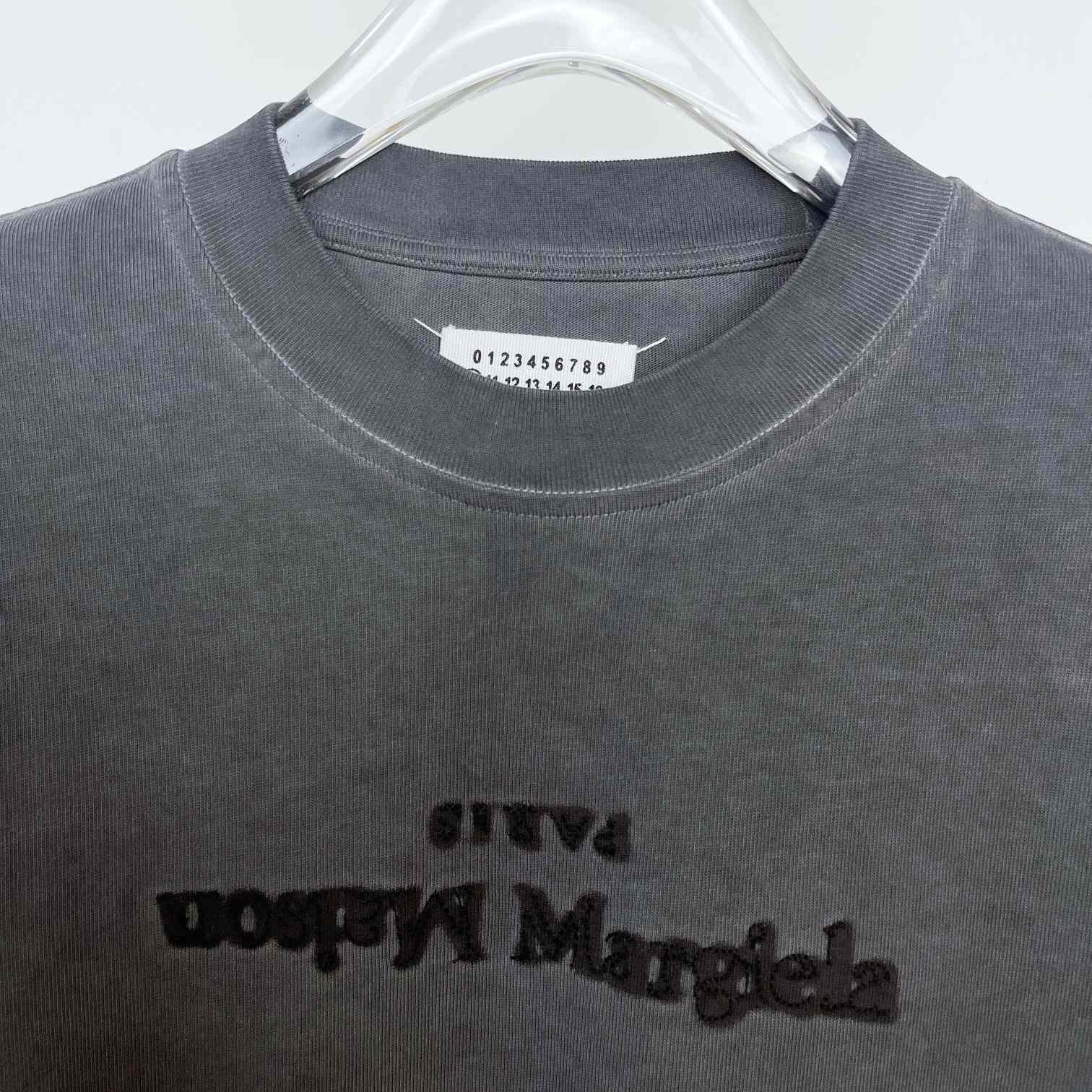 Maison Margiela Faded Logo T-Shirt In Washed Black - everydesigner