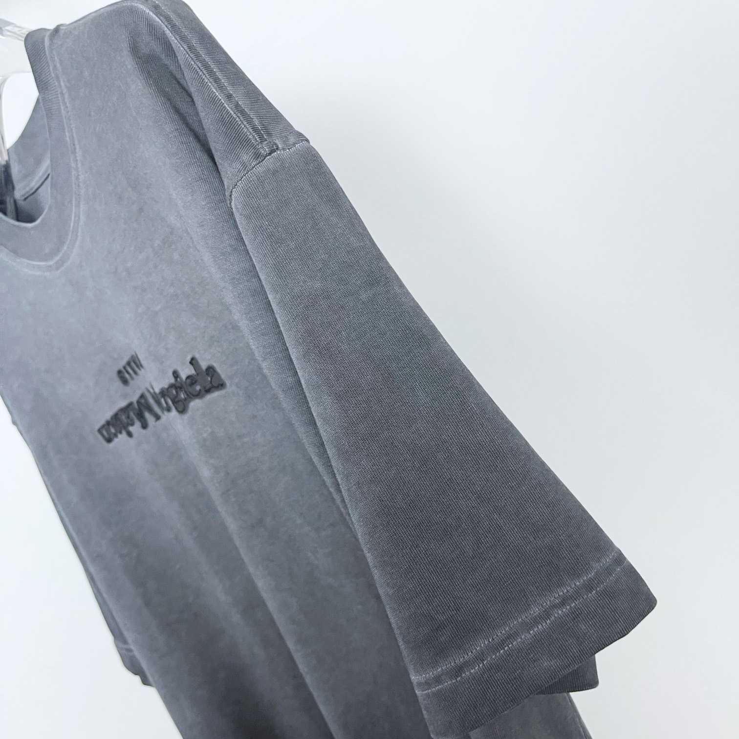 Maison Margiela Faded Logo T-Shirt In Washed Black - everydesigner