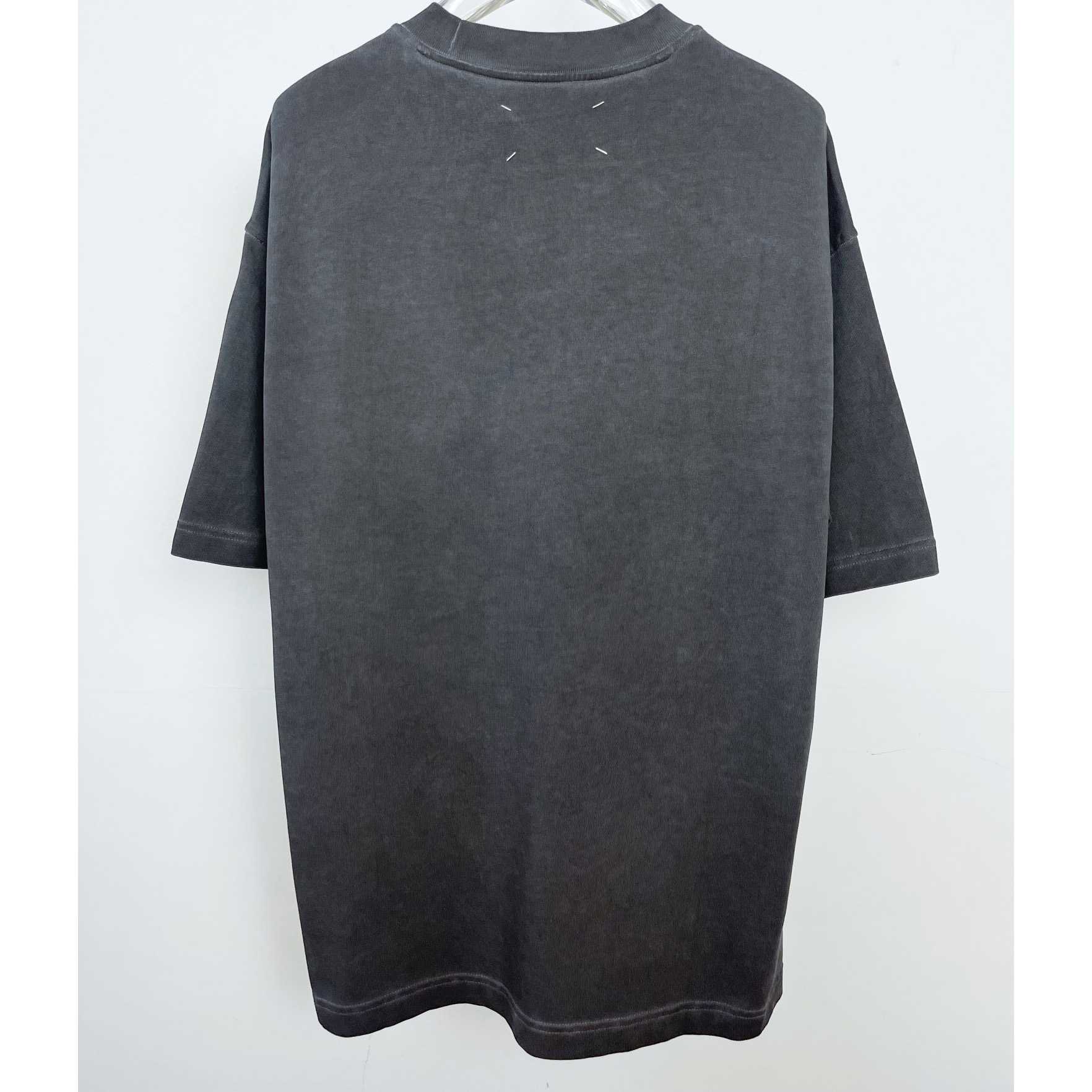 Maison Margiela Faded Logo T-Shirt In Washed Black - everydesigner