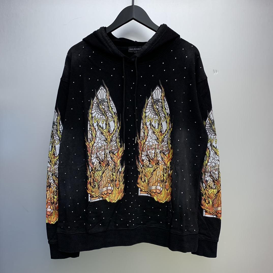 Who Decides War Flame Glass Hooded Sweatshirt - everydesigner