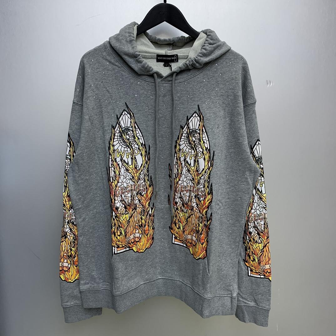 Who Decides War Flame Glass Hooded Sweatshirt - everydesigner