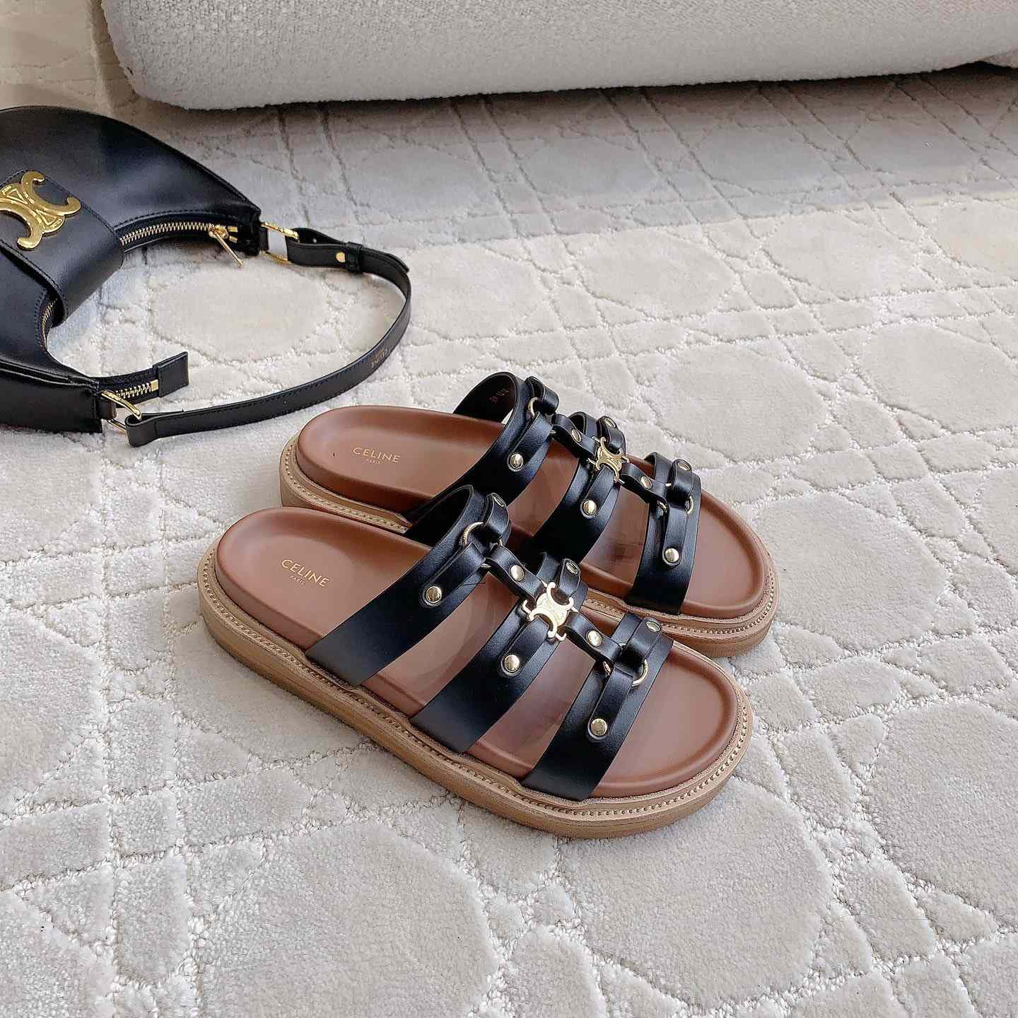 Celine Tippi Slide In Calfskin - everydesigner