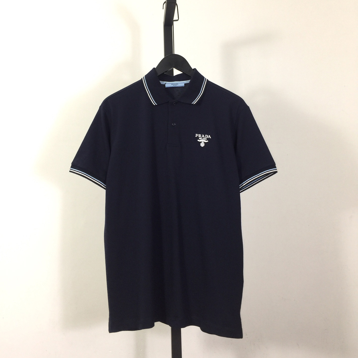 Prada Cotton Polo Shirts In Blue  - everydesigner