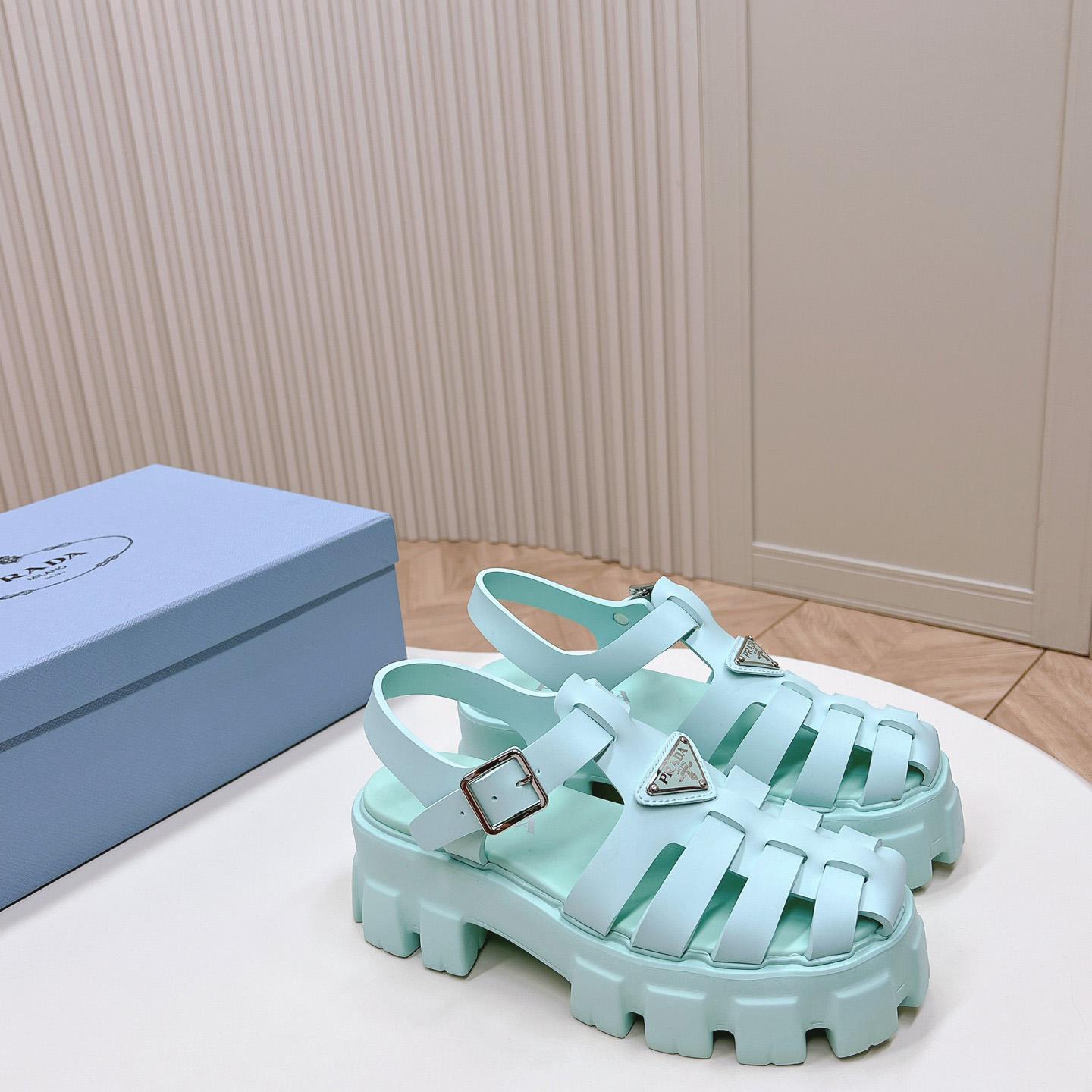 Prada Rubber Monolith Sandals - everydesigner