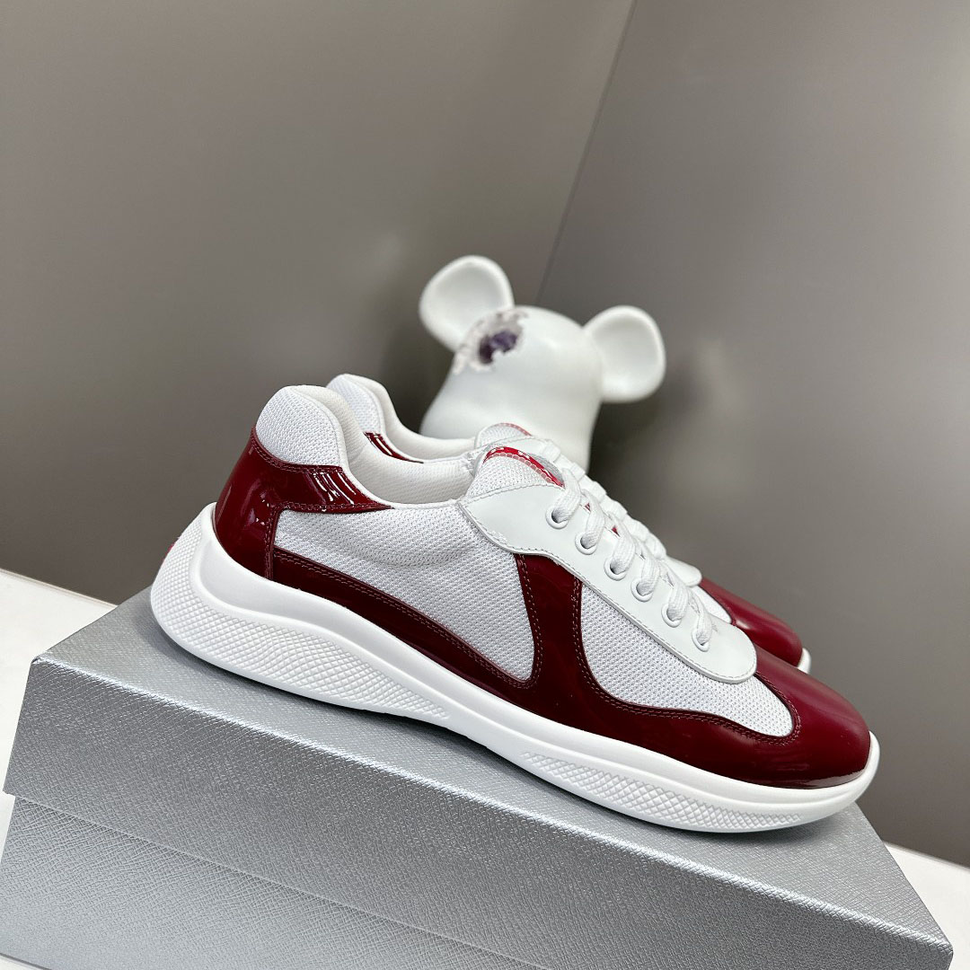 Prada Patent Leather And Technical Fabric Prada America's Cup Sneakers - everydesigner