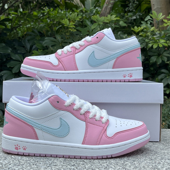 Jordan Air Jordan 1 LOW “White/Pink Foam/Glacier Blue  Sneaker    HM3706-141 - everydesigner