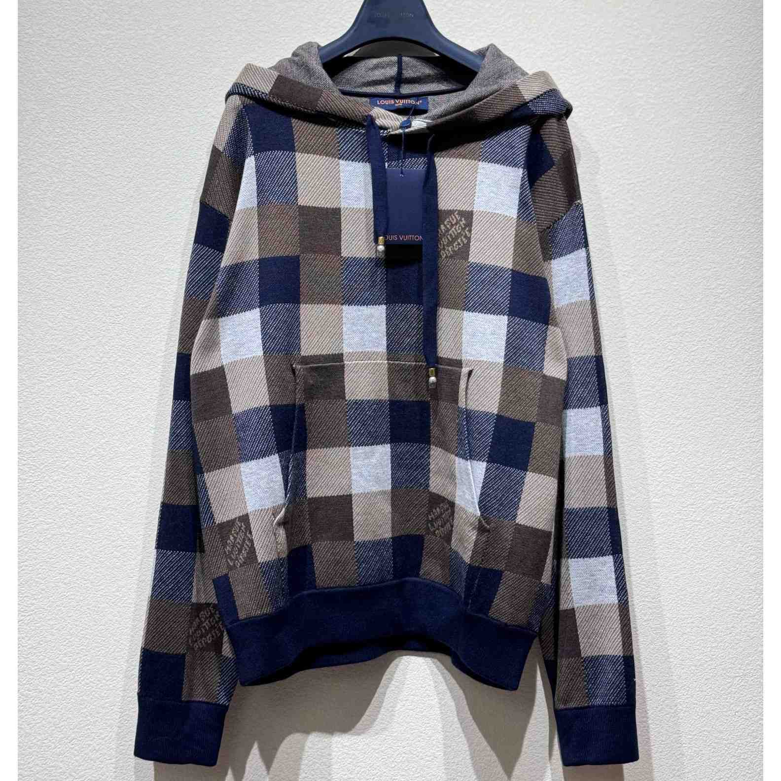 Louis Vuitton Damier Cashmere And Wool-Blend Hoodie    1AFXJT - everydesigner