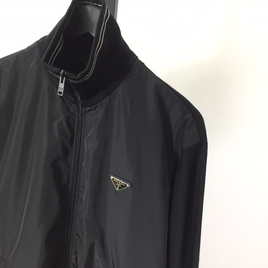 Prada Triangle-Logo Zipped Coat - everydesigner