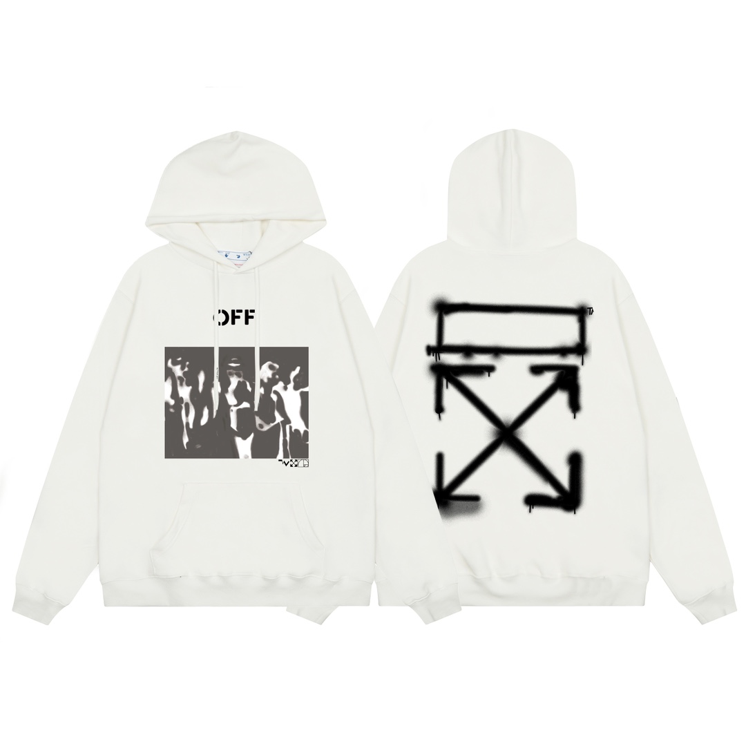 Off-White Spray Painting Over Hoodie - everydesigner