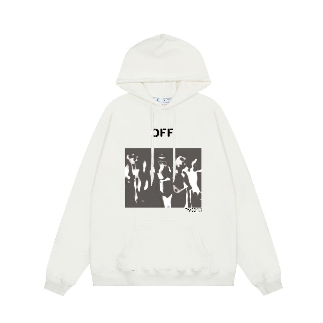 Off-White Spray Painting Over Hoodie - everydesigner