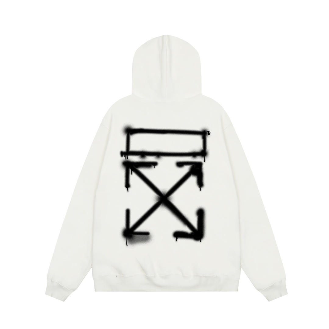 Off-White Spray Painting Over Hoodie - everydesigner