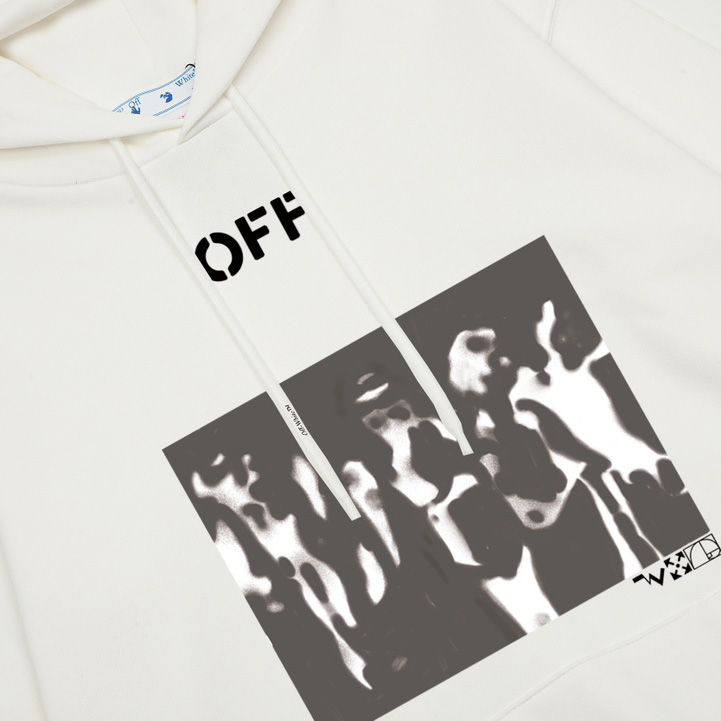 Off-White Spray Painting Over Hoodie - everydesigner