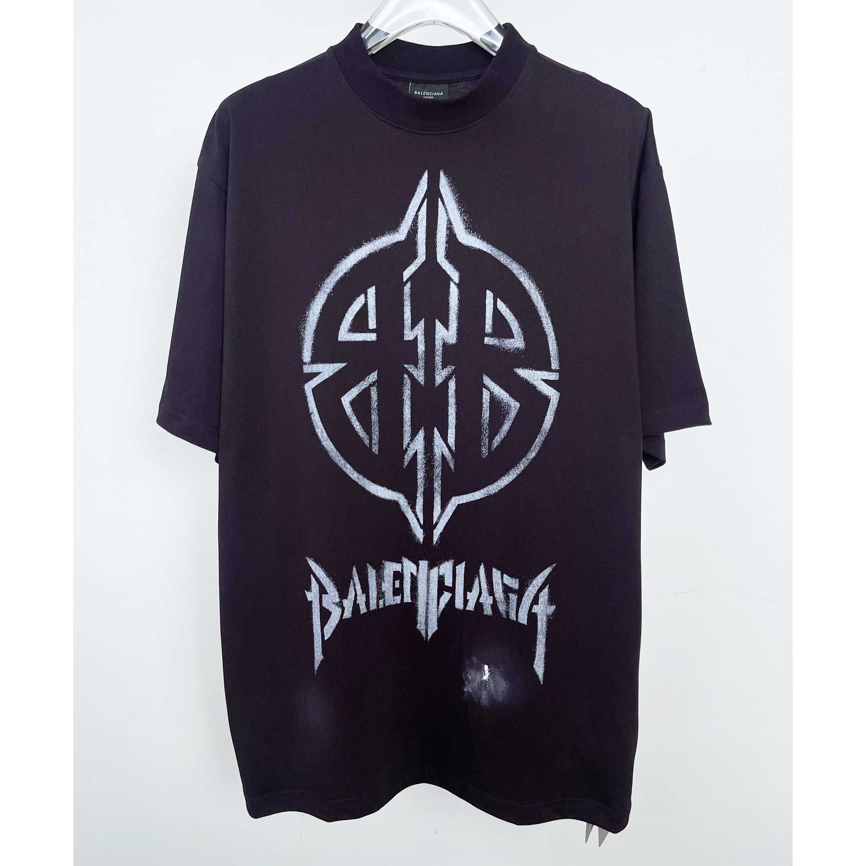 Balenciaga Metal BB Stencil T-Shirt Oversized In Black - everydesigner