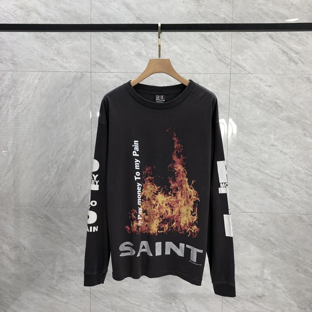 Saint Michael x Pay Money To My Pain Long Sleeve Tee Black - everydesigner