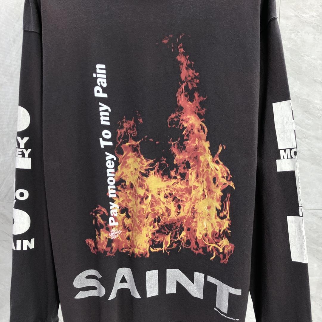 Saint Michael x Pay Money To My Pain Long Sleeve Tee Black - everydesigner