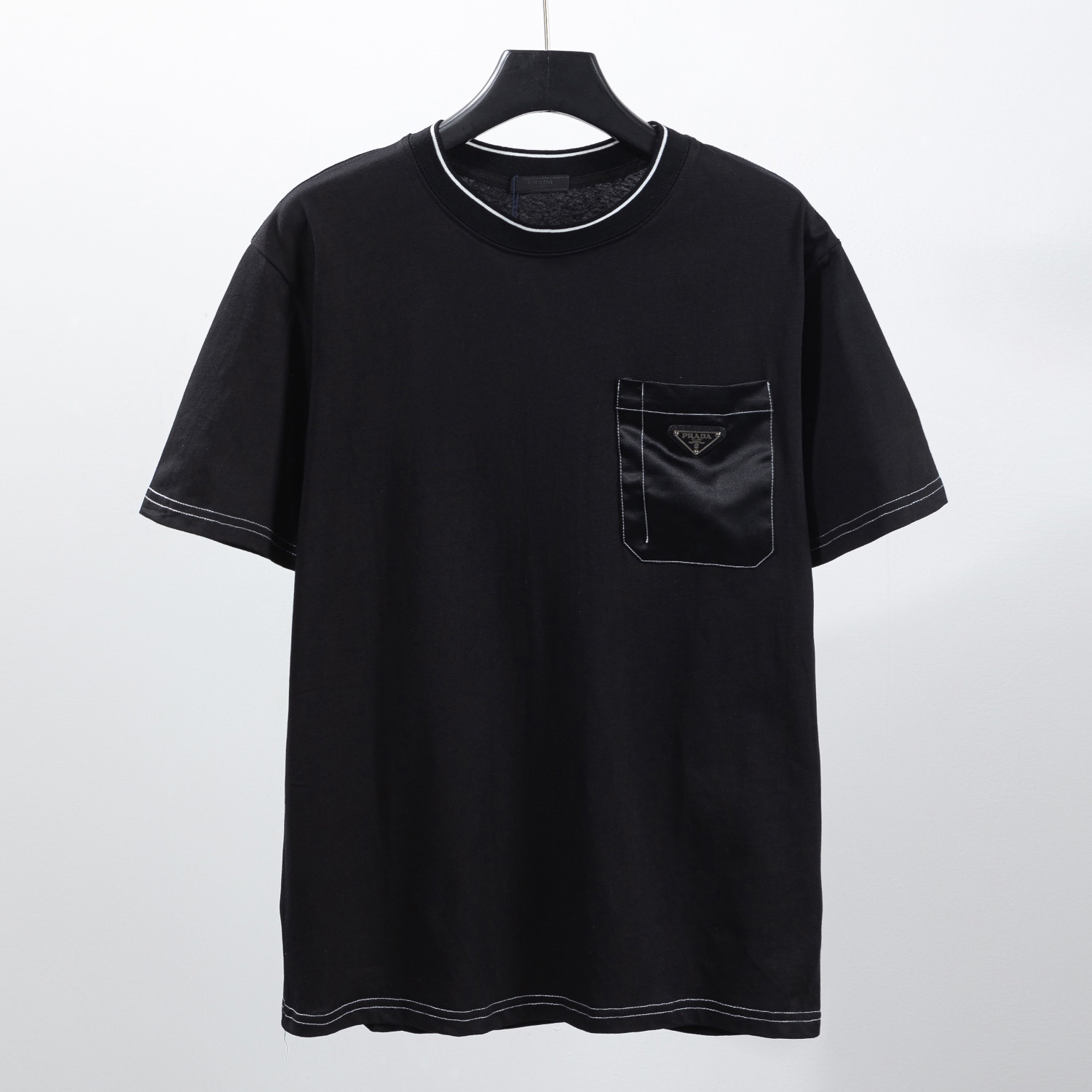 Prada Cotton T-shirt With Nylon Pocket - everydesigner