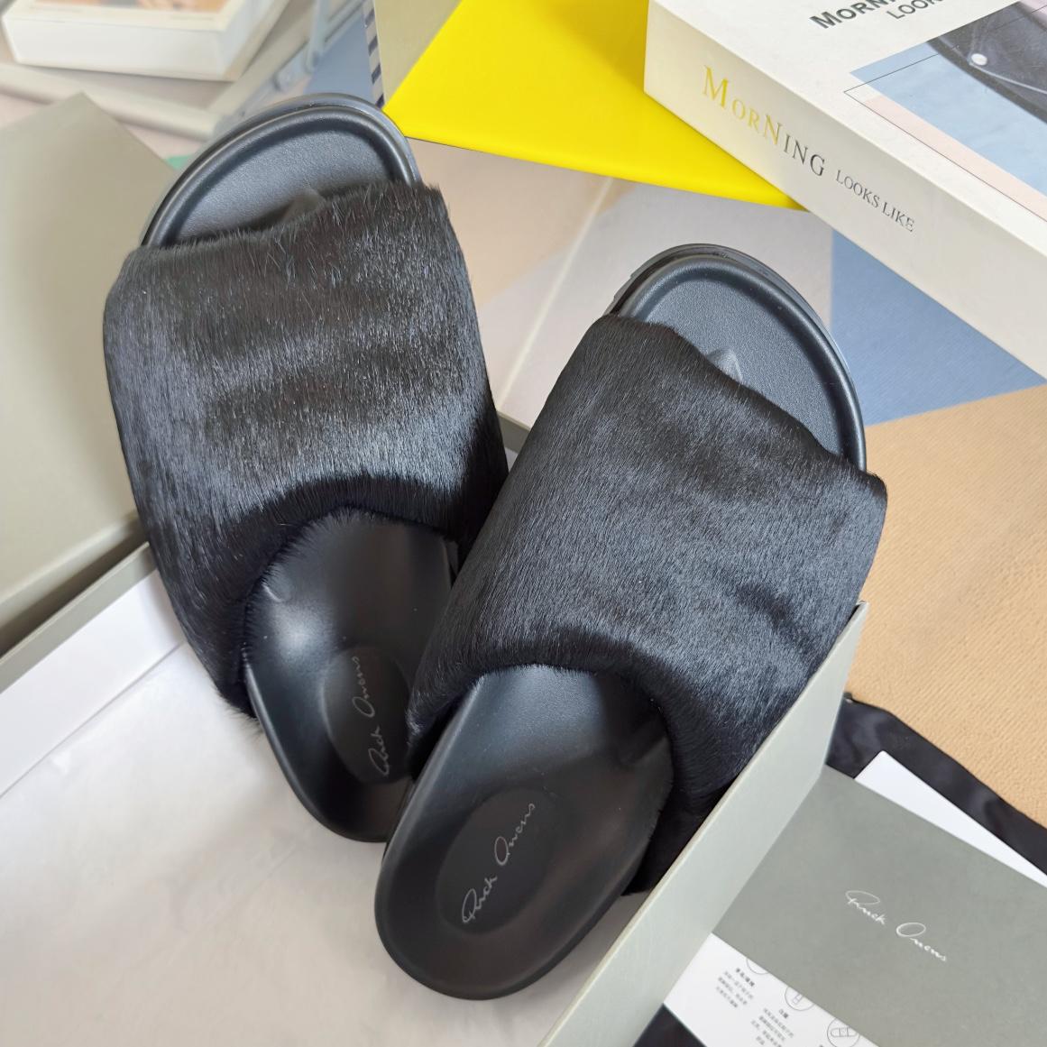 Rick Owens Slide In Black - everydesigner