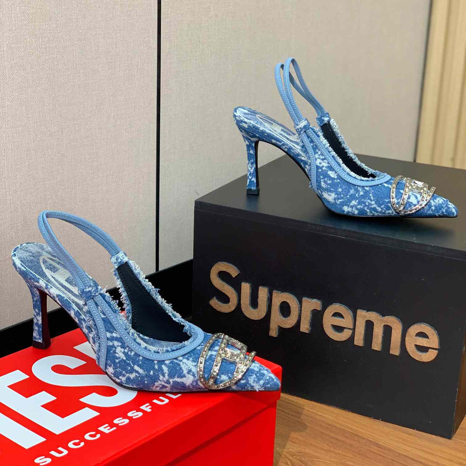 Diesel Blue D-Venus SB Heels - everydesigner