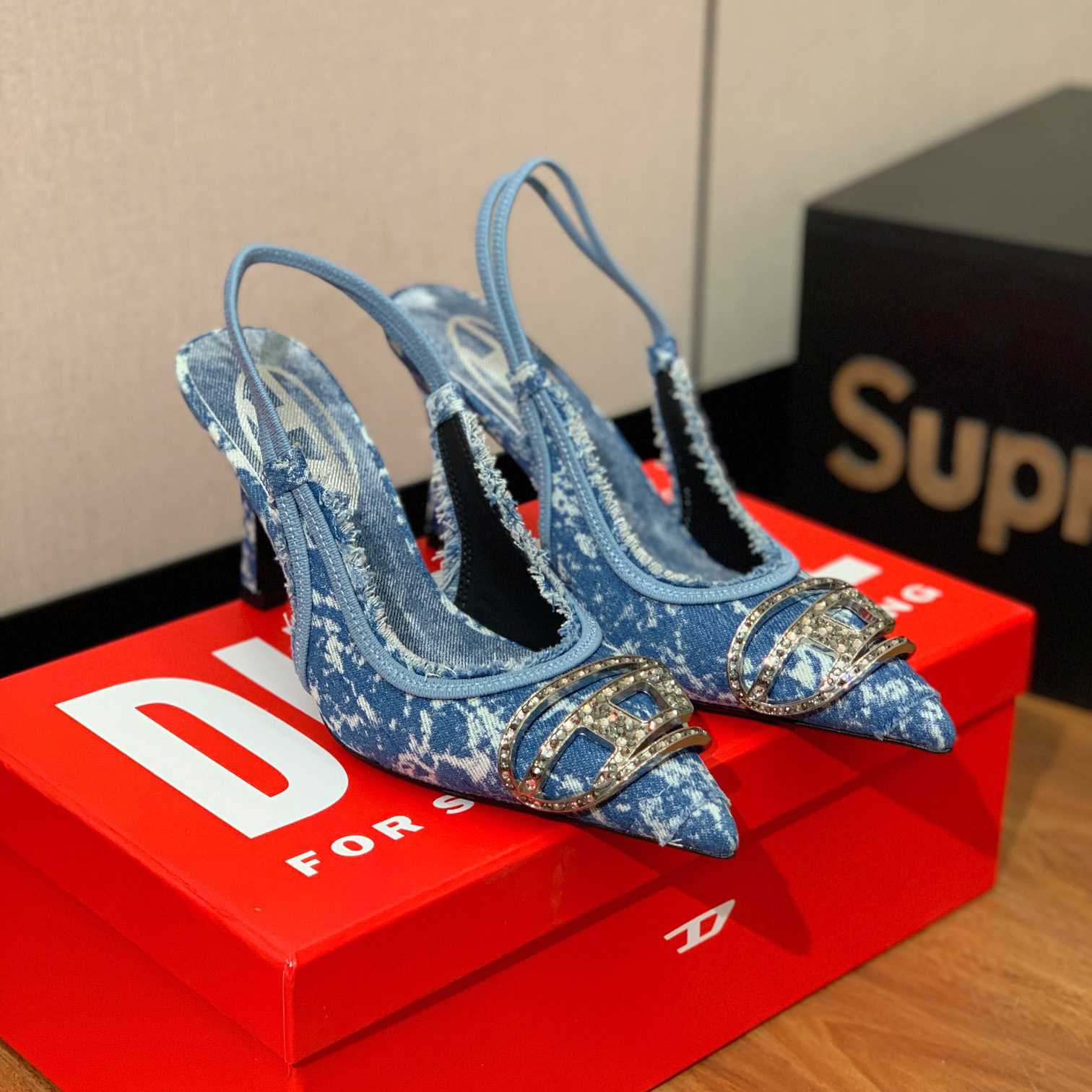 Diesel Blue D-Venus SB Heels - everydesigner