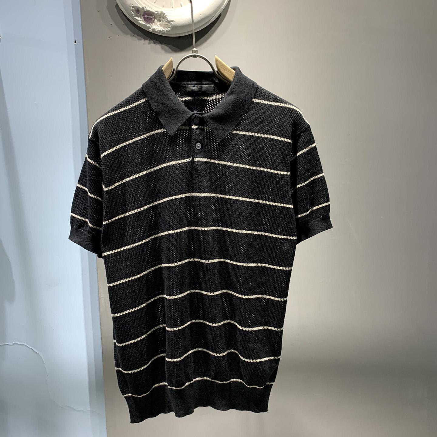 Prada Silk And Cotton Knit Polo Shirt - everydesigner