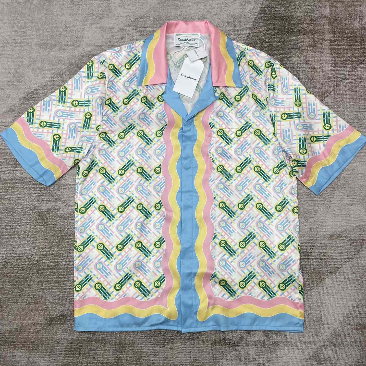 Casablanca Cuban Collar Short-Sleeve Shirt 'Ping Pong Print'   CA3465 - everydesigner