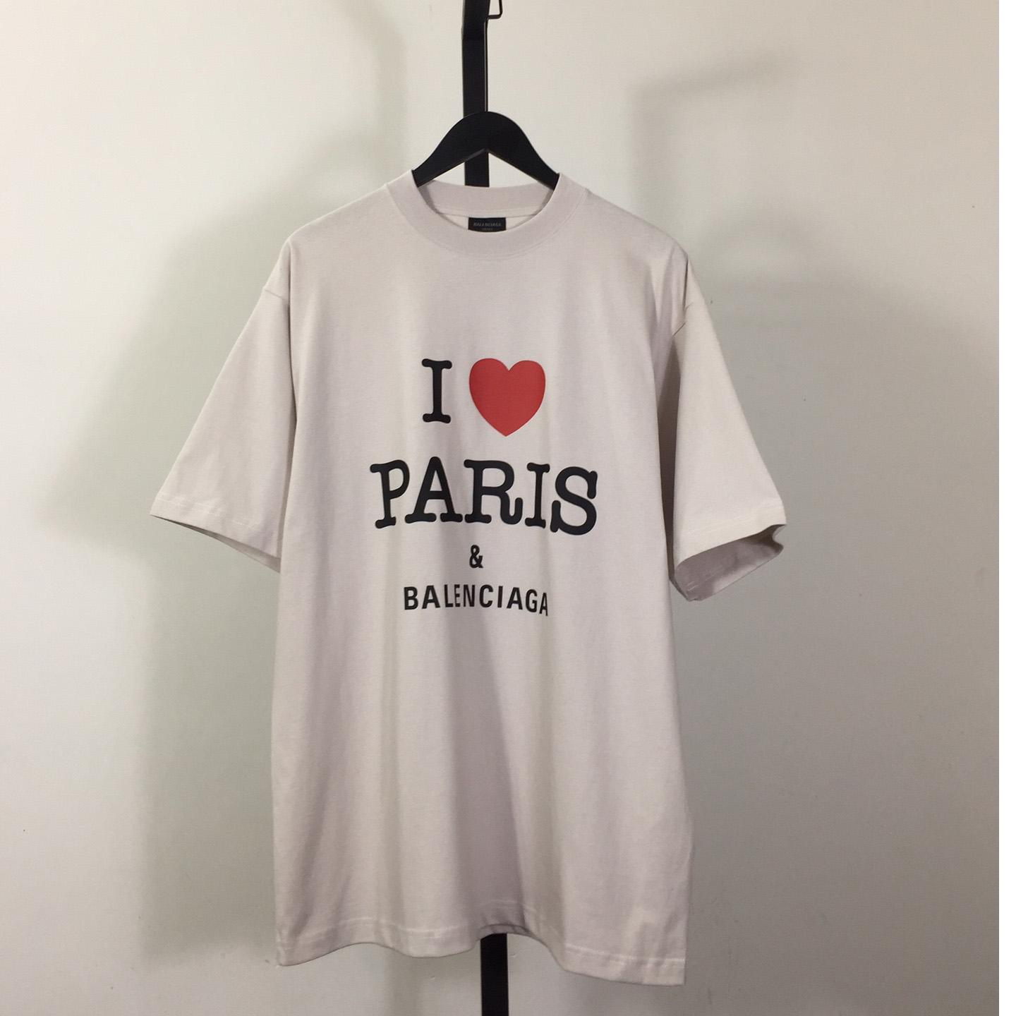 Balenciaga I Love Paris & Balenciaga T-Shirt Oversized In Dirty White - everydesigner