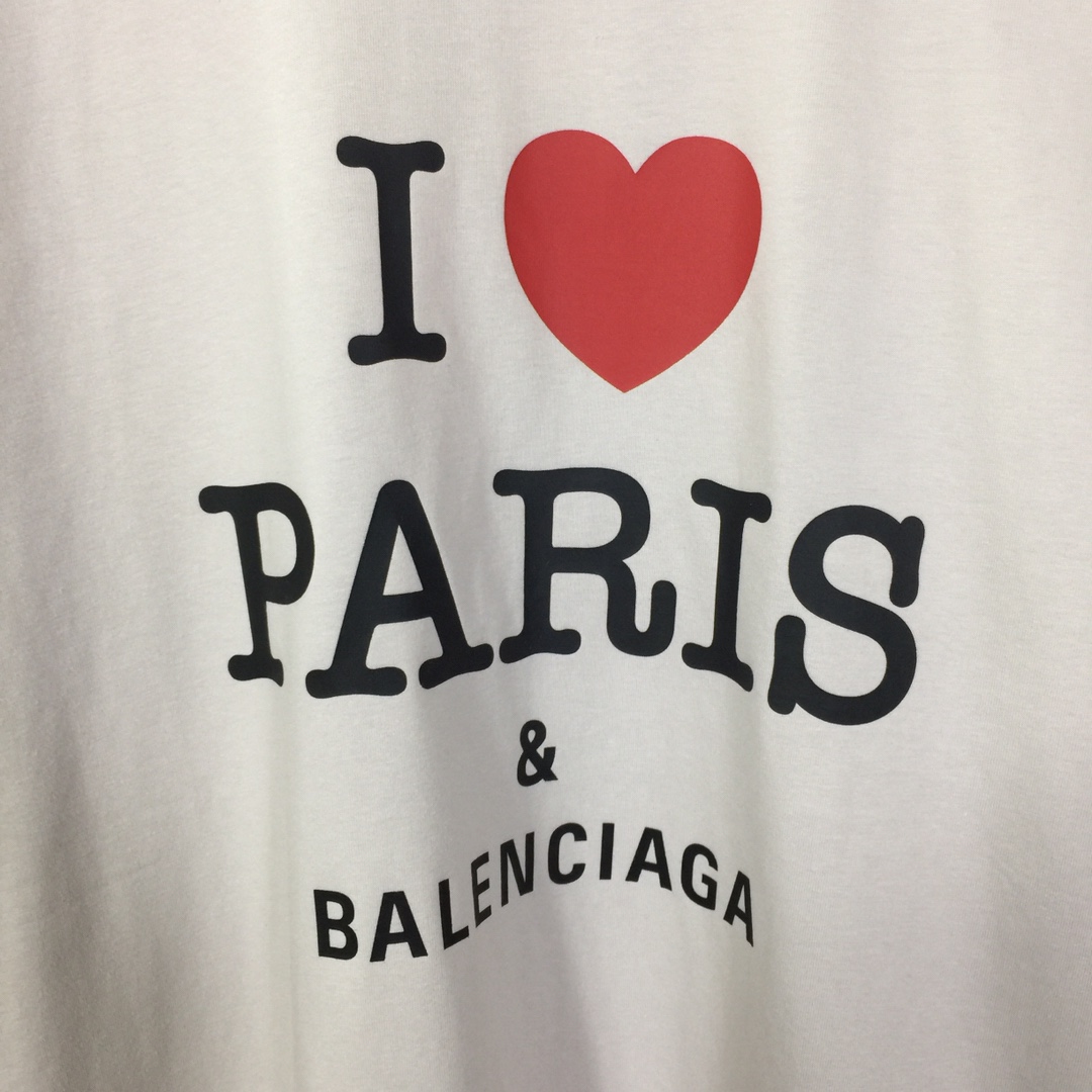 Balenciaga I Love Paris & Balenciaga T-Shirt Oversized In Dirty White - everydesigner