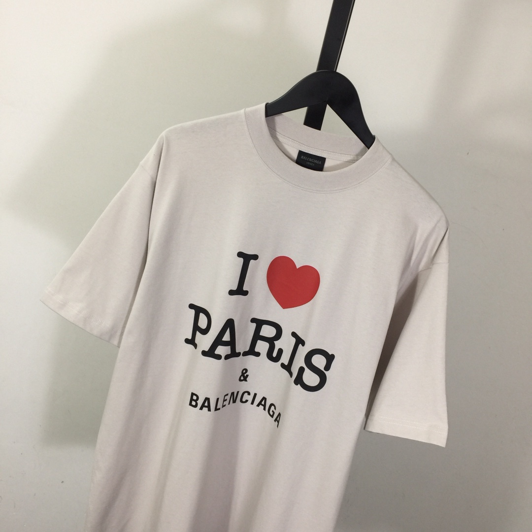 Balenciaga I Love Paris & Balenciaga T-Shirt Oversized In Dirty White - everydesigner