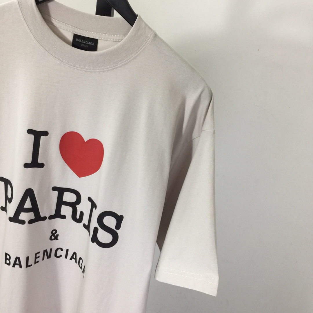 Balenciaga I Love Paris & Balenciaga T-Shirt Oversized In Dirty White - everydesigner