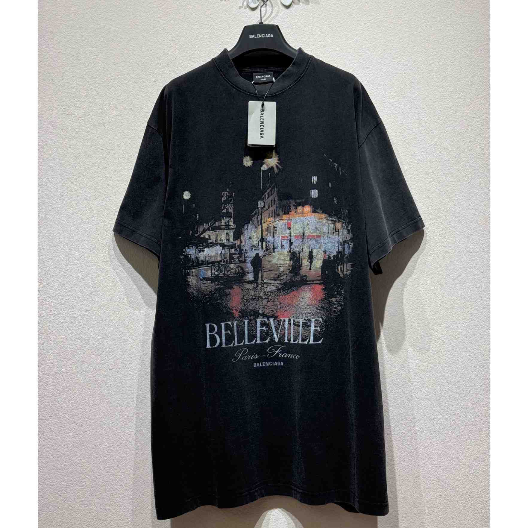 Balenciaga Belleville T-Shirt Oversized In Black Faded  - everydesigner