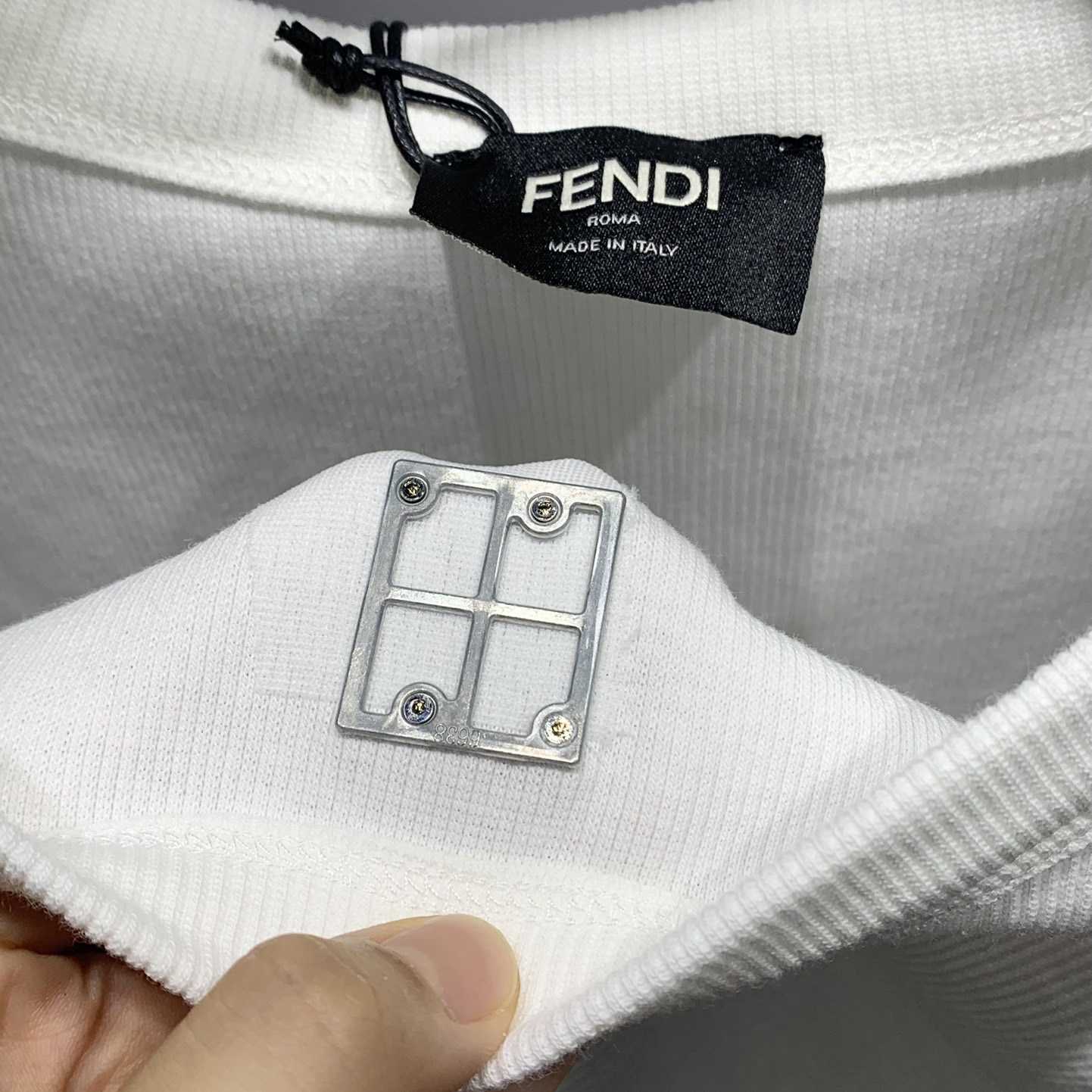 Fendi White Ff Logo Plaque Tank Top - everydesigner