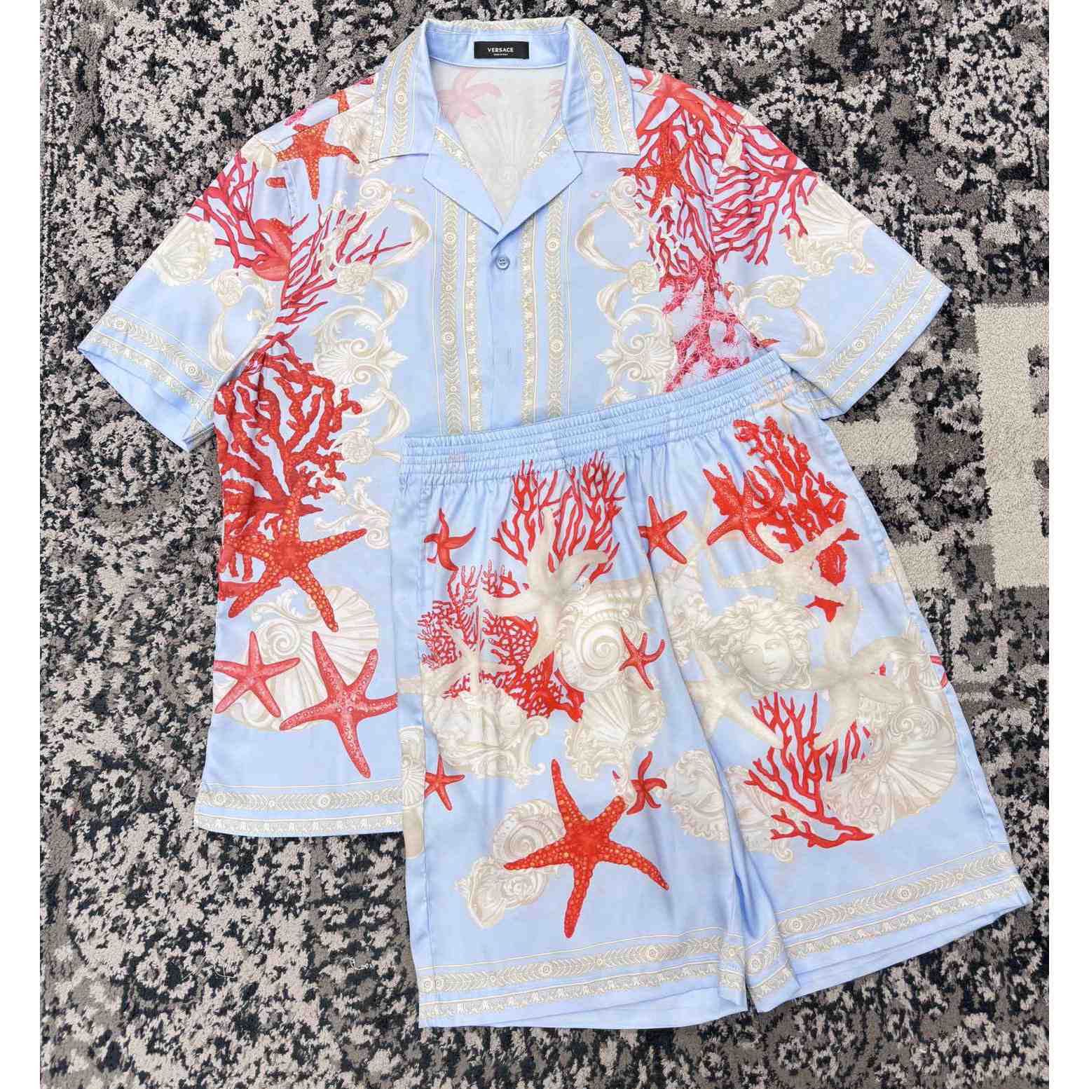 Versace Barocco Sea Silk Shirt & Shorts  - everydesigner